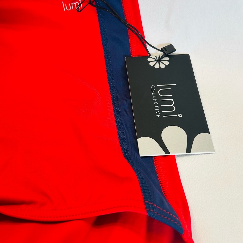 Lumi Collective Red High-Waisted Swim Bottoms. New With Tags - Picture 4 of 8